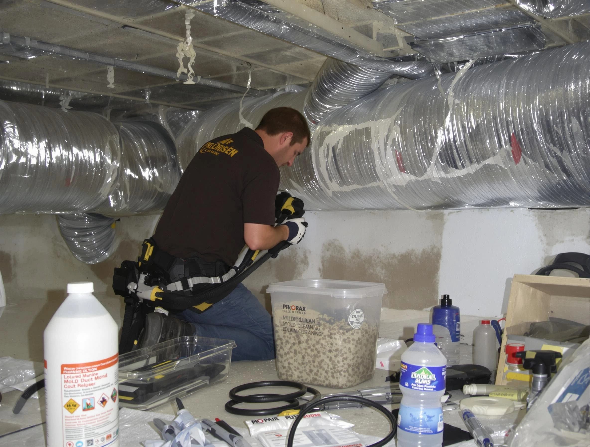 North Huntingdon Air Duct Cleaning specialist performing professional mold removal from air ducts in North Huntingdon