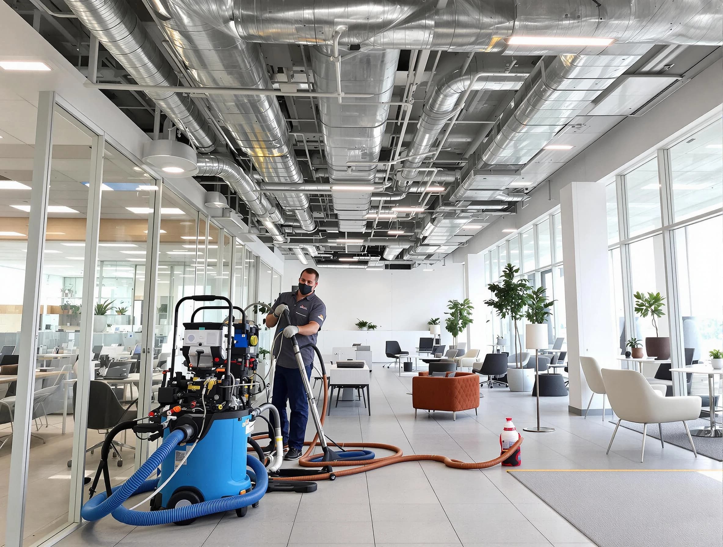 North Huntingdon Air Duct Cleaning team conducting comprehensive commercial duct cleaning at a business location in North Huntingdon