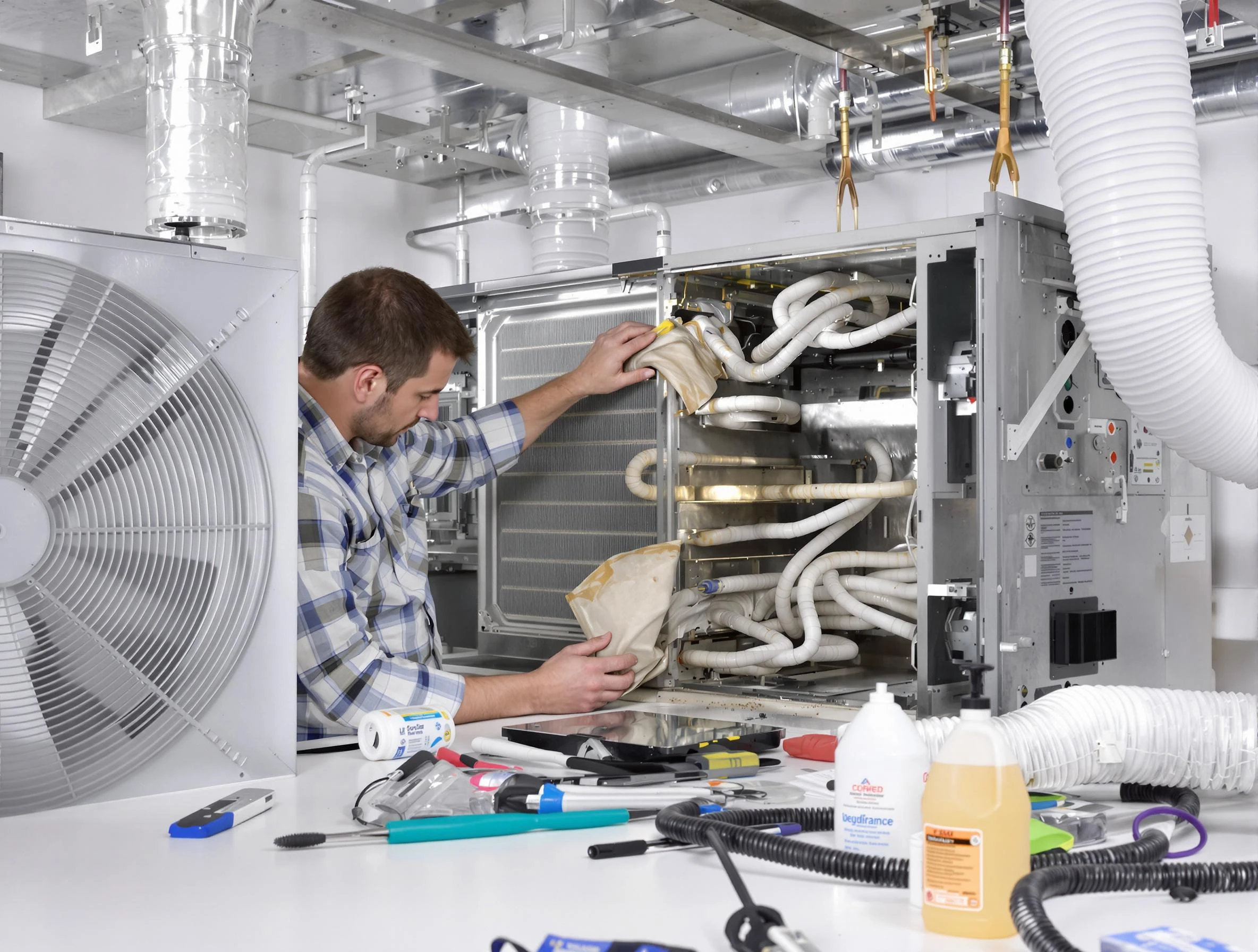 North Huntingdon Air Duct Cleaning specialist performing precision AC coil cleaning in North Huntingdon