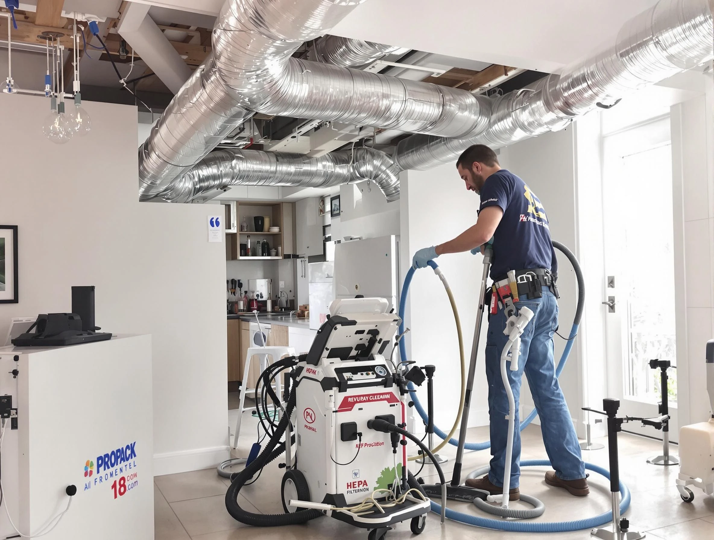 North Huntingdon Air Duct Cleaning technician performing advanced pure duct cleaning with specialized equipment in North Huntingdon